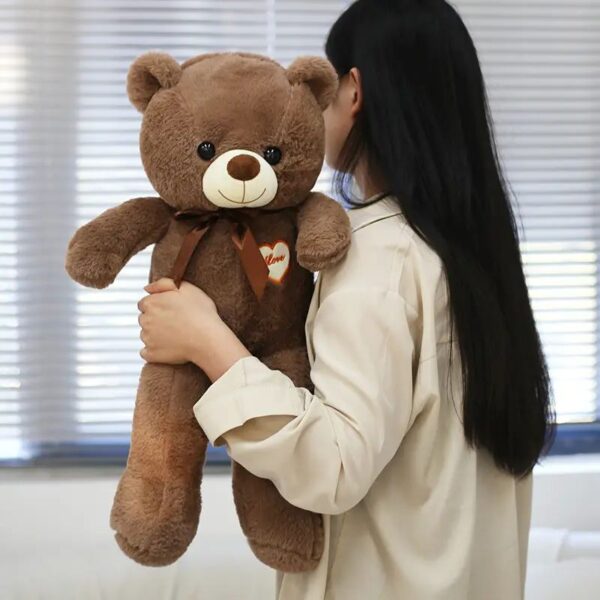 60 cm Ribbon Love Teddy Bear – Soft Plush Toy with Embroidered Heart, Perfect Gift for Kids & Girls - Image 4