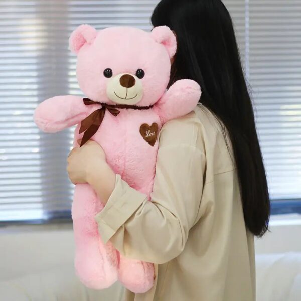 60 cm Ribbon Love Teddy Bear – Soft Plush Toy with Embroidered Heart, Perfect Gift for Kids & Girls - Image 5