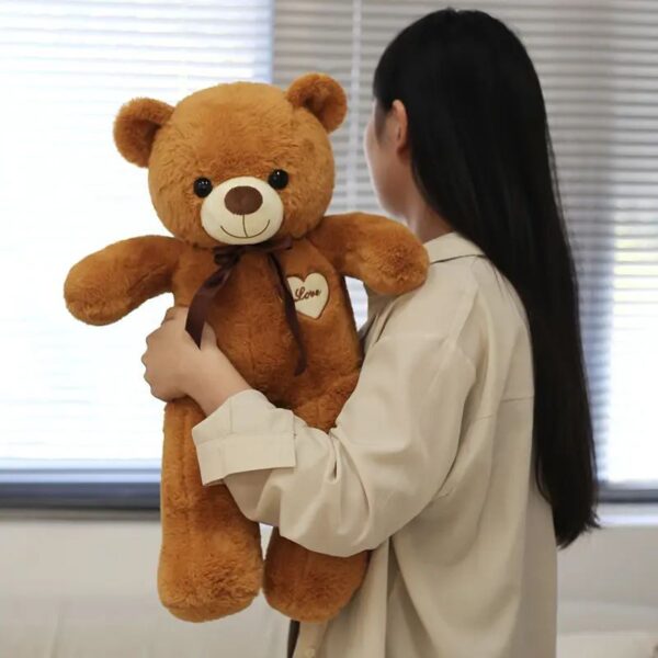 60 cm Ribbon Love Teddy Bear – Soft Plush Toy with Embroidered Heart, Perfect Gift for Kids & Girls - Image 6