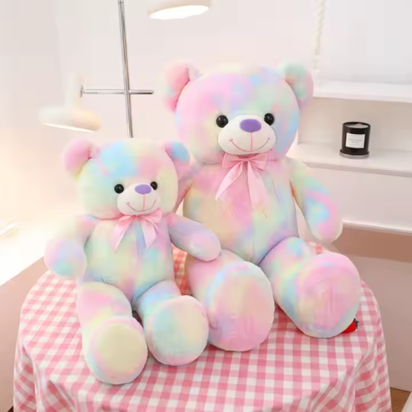 Rainbow Teddy Bear Plush Toy – Vibrant, Soft, and Lovable - Image 3