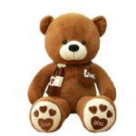 Scarf Teddy Bear Plush Toy – Big Teddy Bear Plush Stuffed Animal, Brown Giant Love Heart Plush Toy