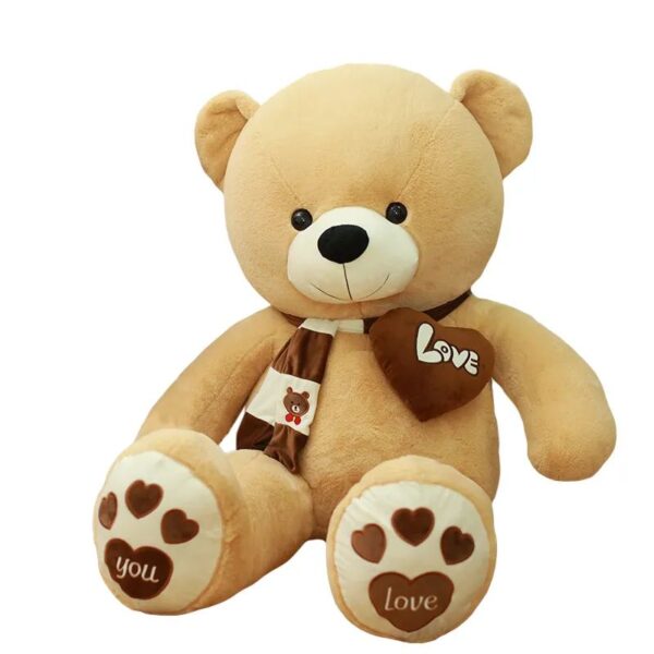 Scarf Teddy Bear Plush Toy – Big Teddy Bear Plush Stuffed Animal, Brown Giant Love Heart Plush Toy - Image 2